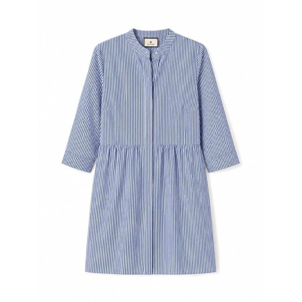Tuckernuck Stripe Royal Shirt Dress Cotton Mini Blue NWOT XS Preppy Quiet Luxury